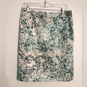 van heusen teal print skirt size 8